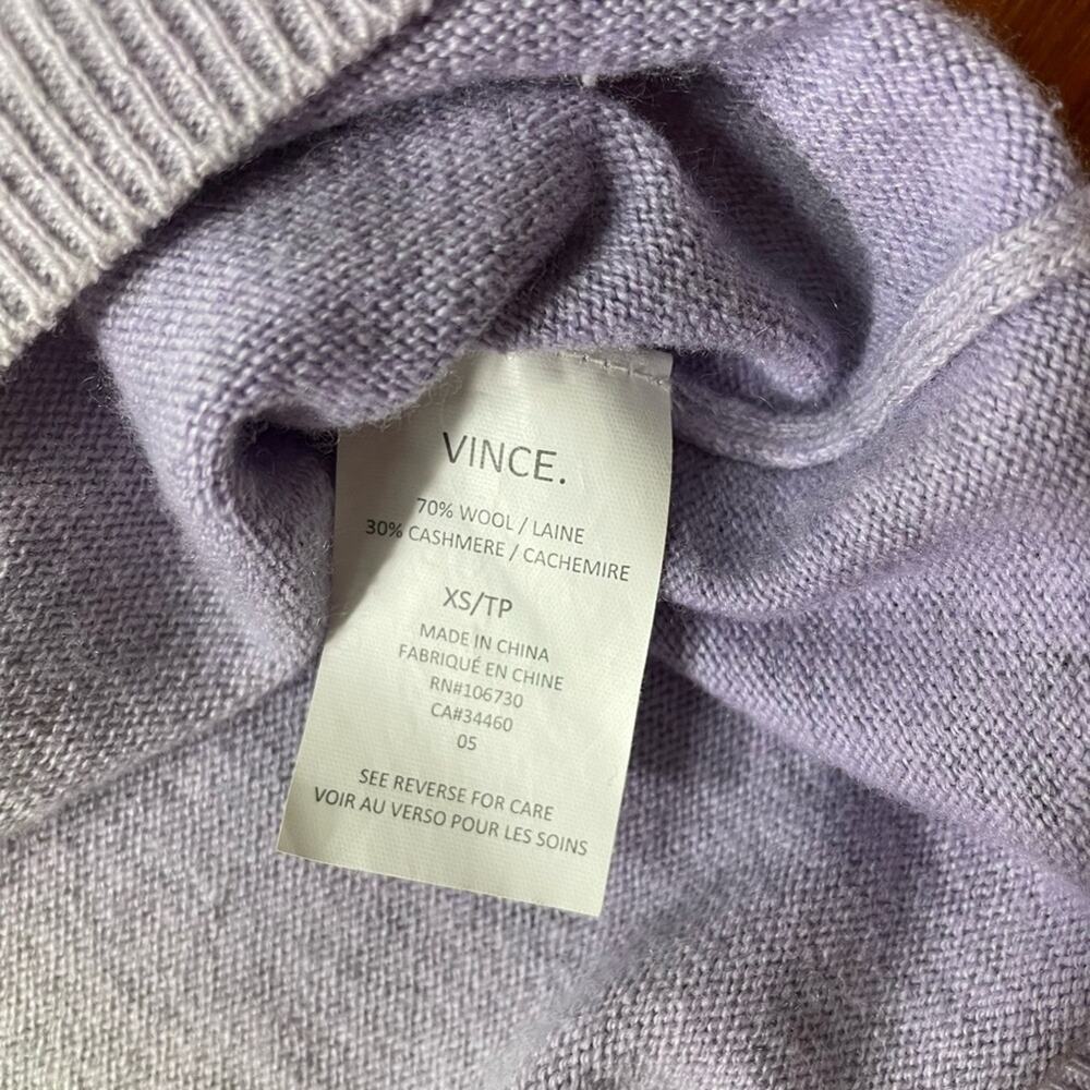 Vince Cashmere/Wool Blend Lavender-to Gray Tonal Gradiant Sweater  Sz XS💛🎀 - Picture 11 of 12